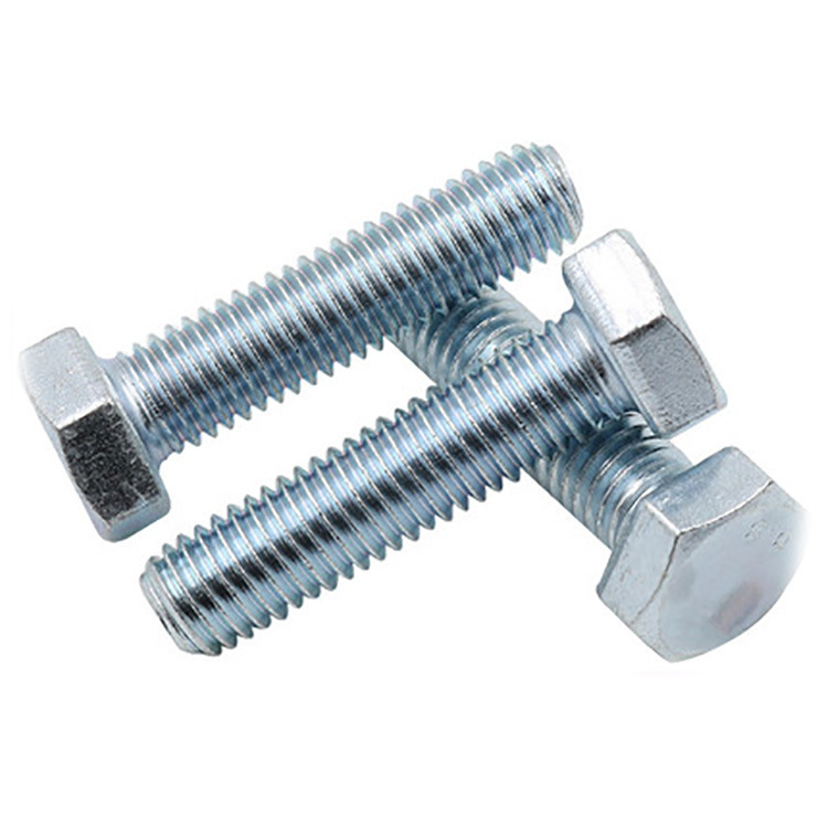 Blue‑white zinc‑plated hex bolt DIN 933 EN‑ISO 4017 DIN 931 EN‑ISO 4014